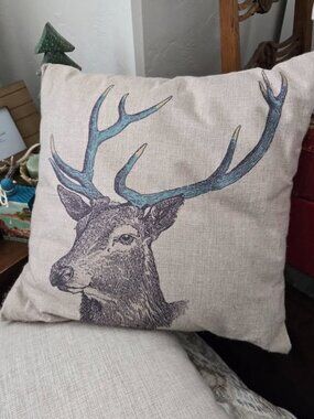 Deer Pillow 15"x15" NWOT